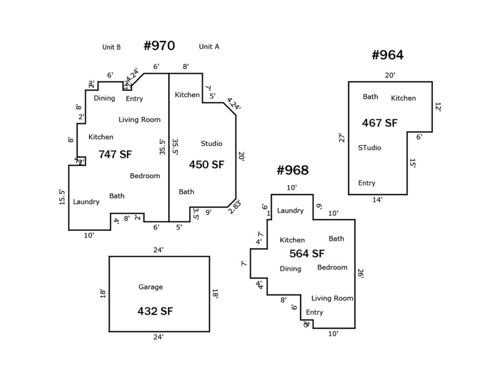 Buildings and size for 964-970 San Anselmo Ave